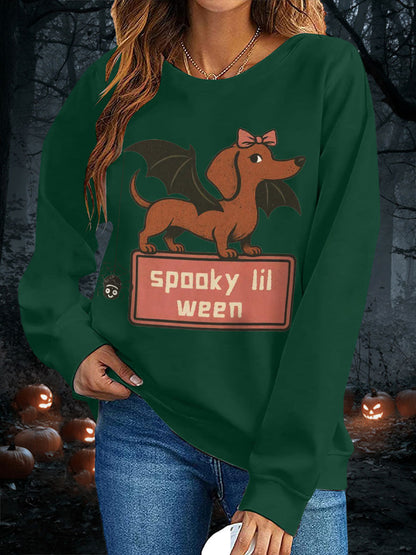 Women's Halloween Spooky Lil Ween Dachshund Sweatshirts