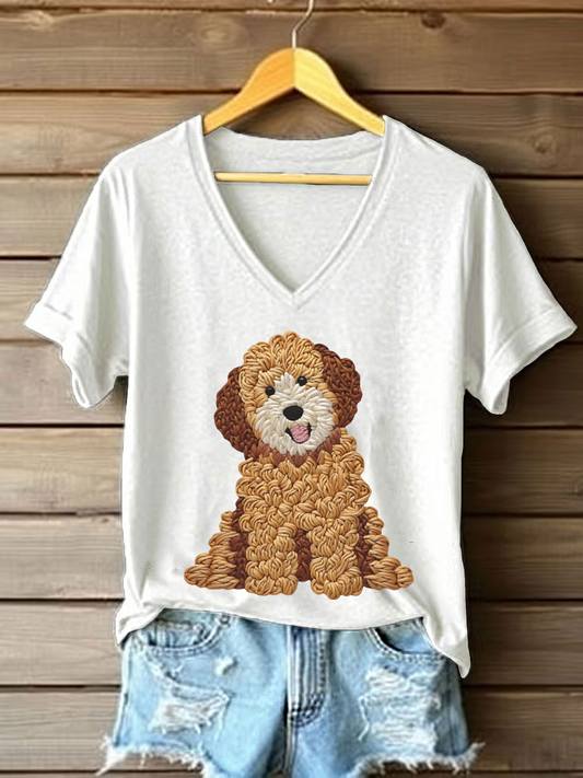 Women's Dog Art Print T-shirt