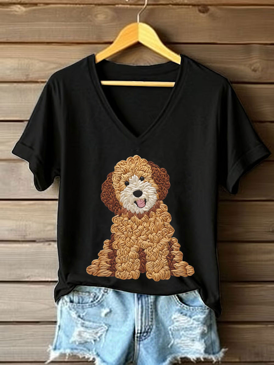 Women's Dog Art Print T-shirt