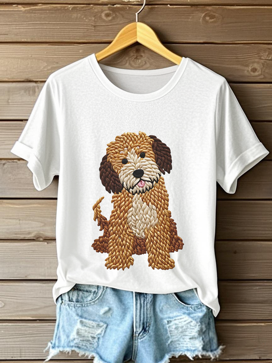 Women's Dog Art Print T-shirt