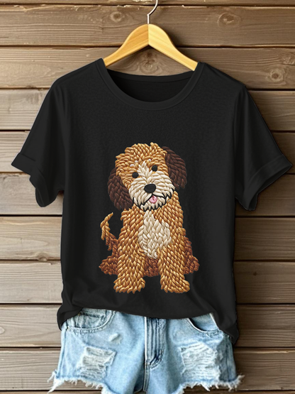 Women's Dog Art Print T-shirt