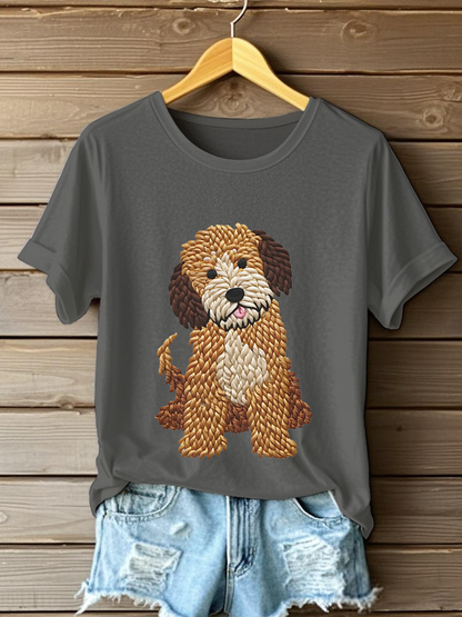 Women's Dog Art Print T-shirt