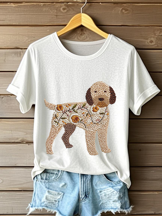 Women's Dog Art Print T-shirt