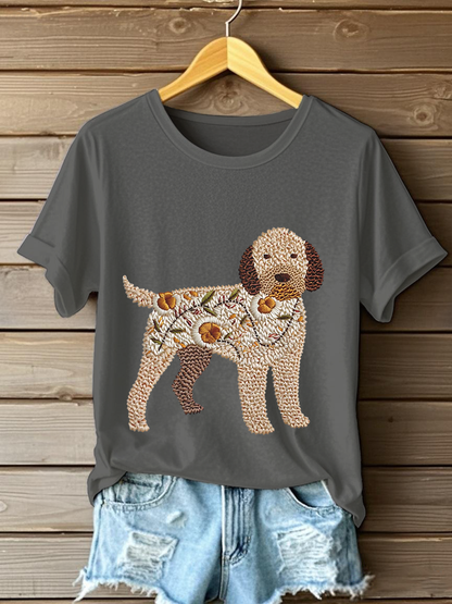 Women's Dog Art Print T-shirt