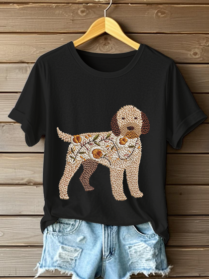 Women's Dog Art Print T-shirt