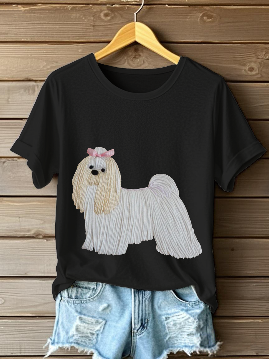 Women's Dog Art Print T-shirt
