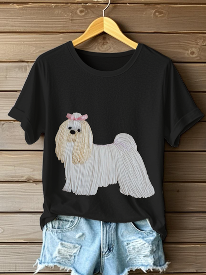Women's Dog Art Print T-shirt