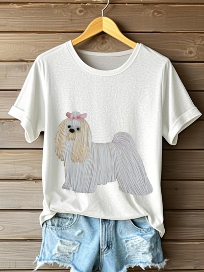 Women's Dog Art Print T-shirt