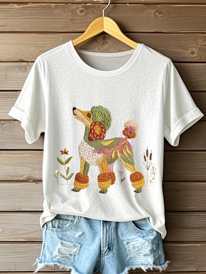 Women's Dog Art Print T-shirt