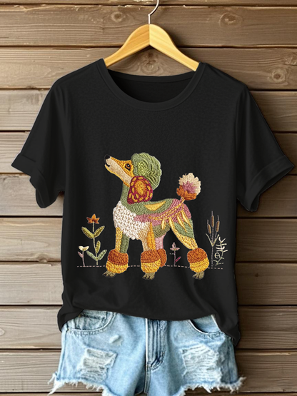 Women's Dog Art Print T-shirt