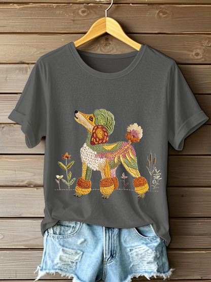 Women's Dog Art Print T-shirt