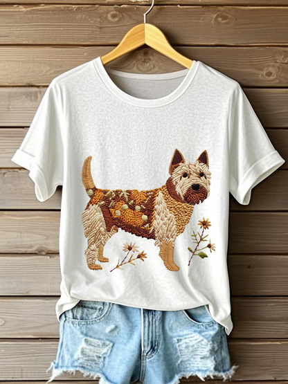 Women's Dog Art Print T-shirt