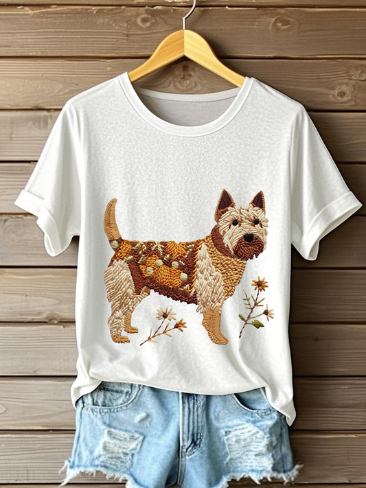 Women's Dog Art Print T-shirt