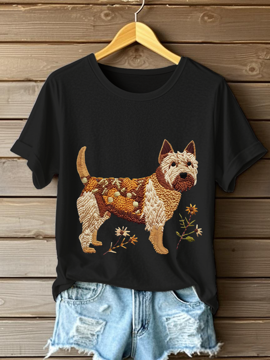Women's Dog Art Print T-shirt