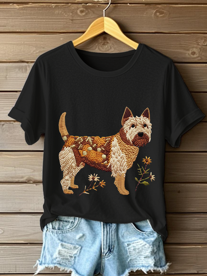 Women's Dog Art Print T-shirt
