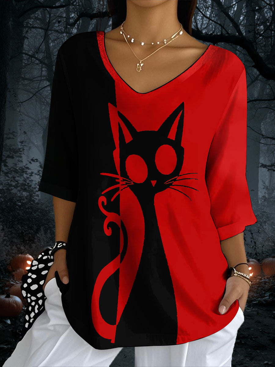 Women's Halloween Printed  Long Sleeve Shirt