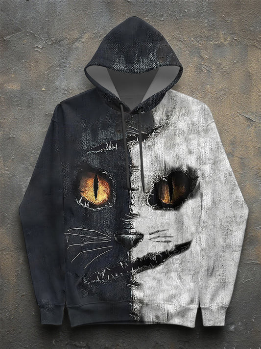 Women's Halloween Cat  Long Sleeve Hoodie