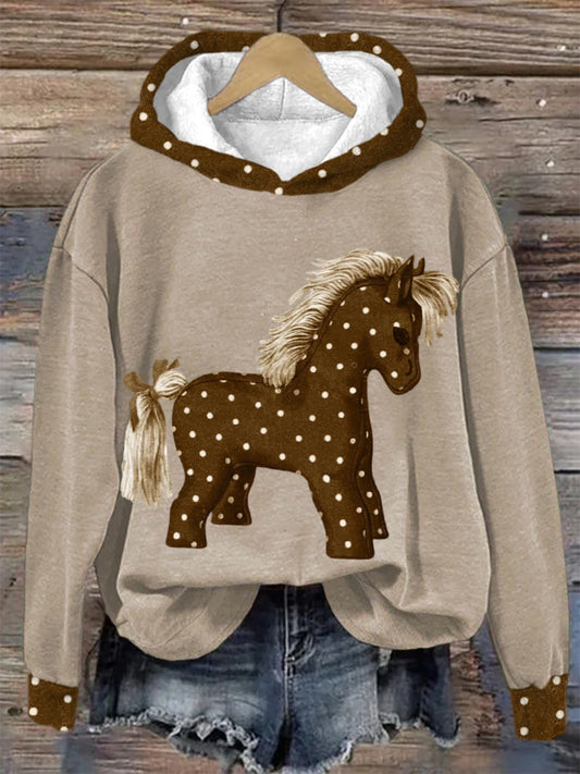 Women's polka dot horse hoodie