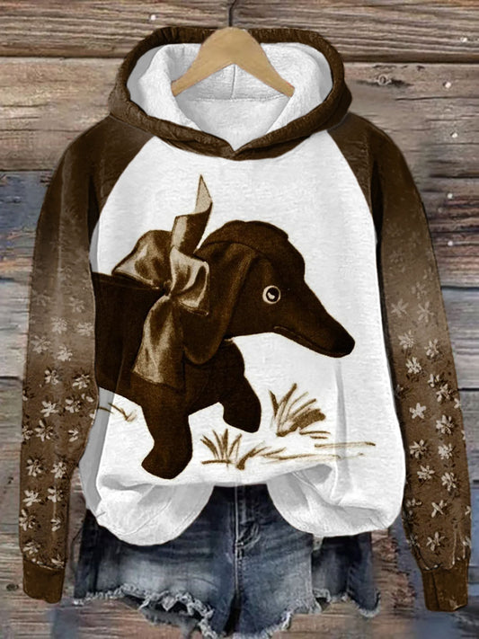 Women's dachshund print hoodie