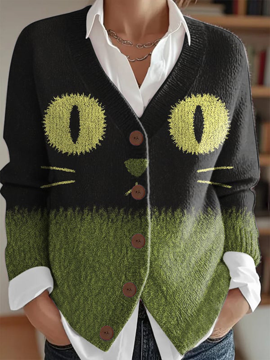 Women's Halloween Cats Cardigan