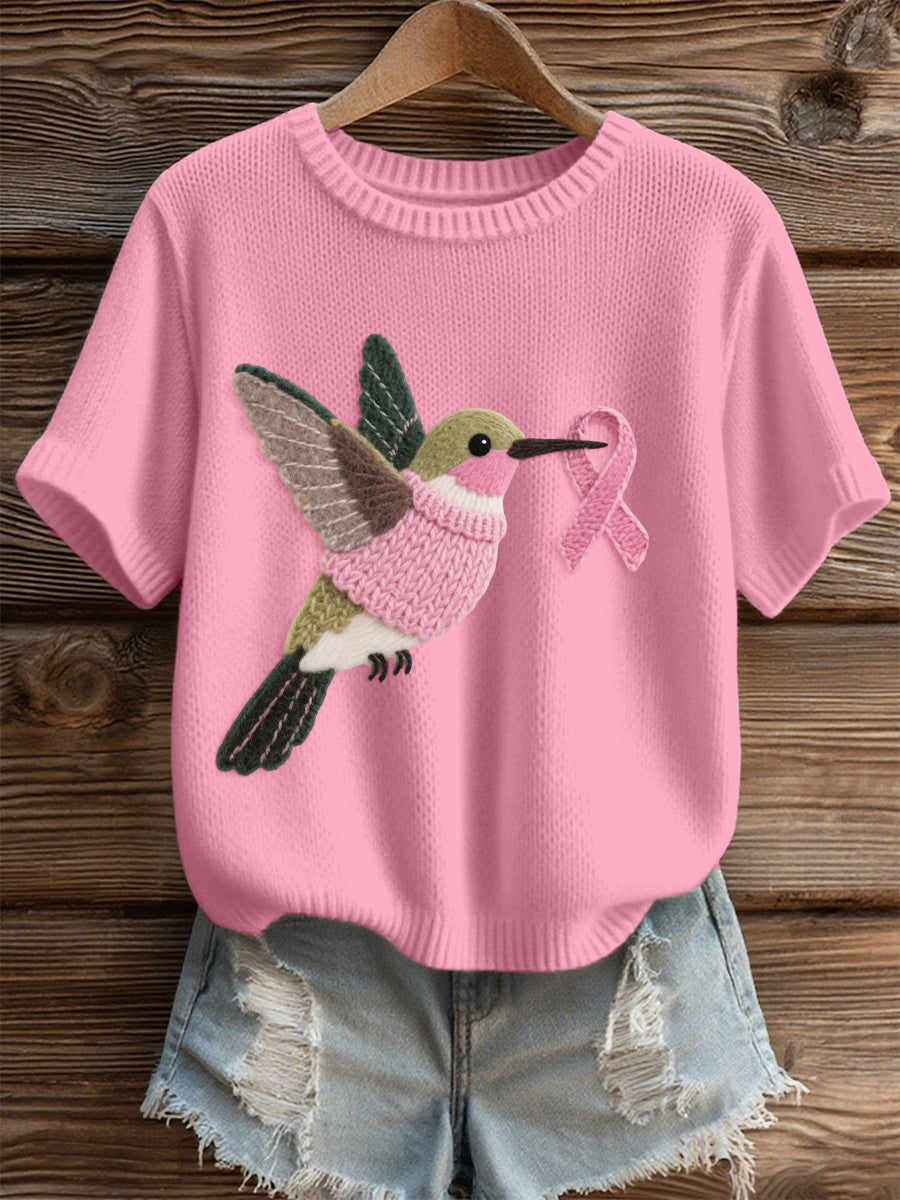 Women's Hummingbird Pattern Felt Art Cozy print Top