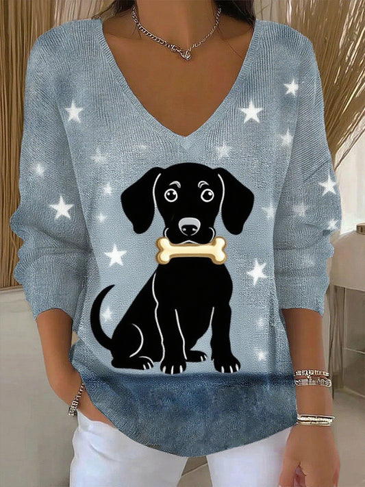Women's Vintage Animal Print Cotton Top