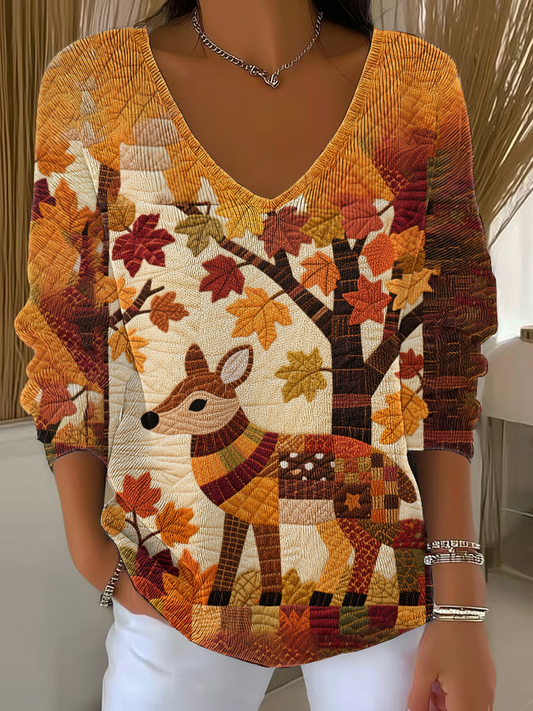 Women's autumn animals Ribbed Top