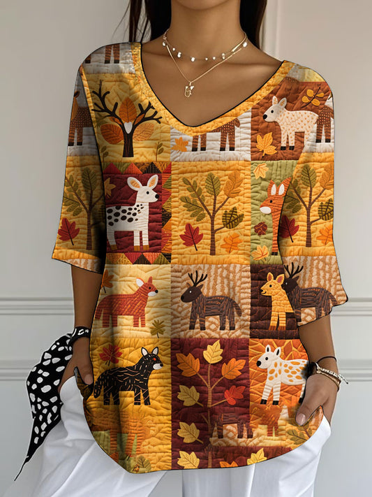Women's autumn animals Half-Sleeve T-Shirt