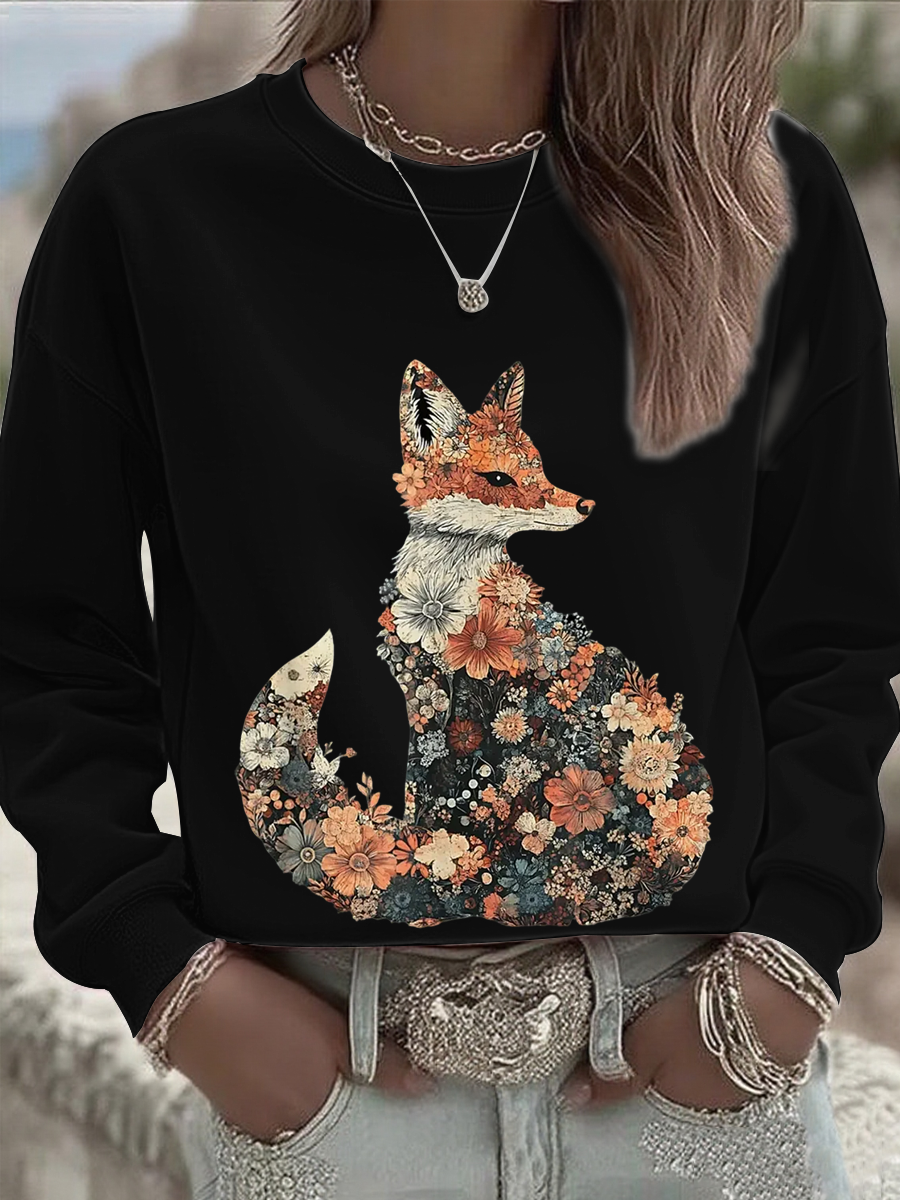 Women's autumn animals Regular Sweatshirt