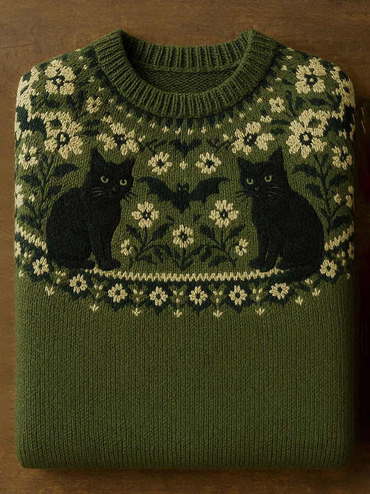 Vintage Abstract Animal Print Casual Sweater