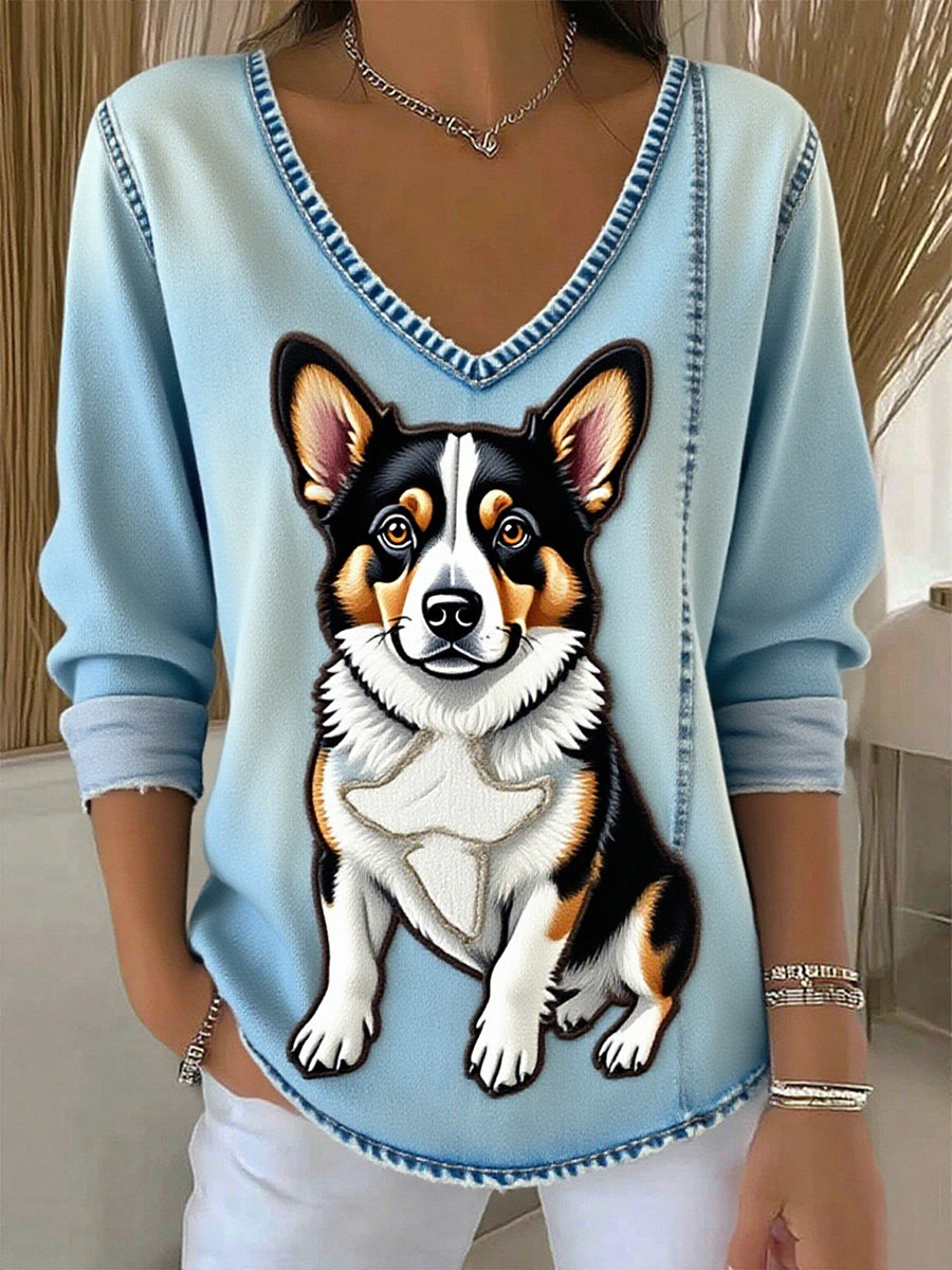 Women's Vintage Animal Print Casual Top