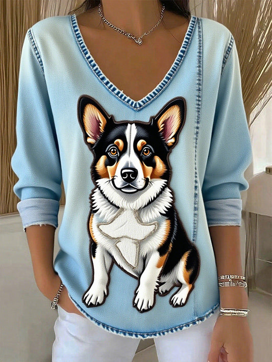 Women's Vintage Animal Print Casual Top