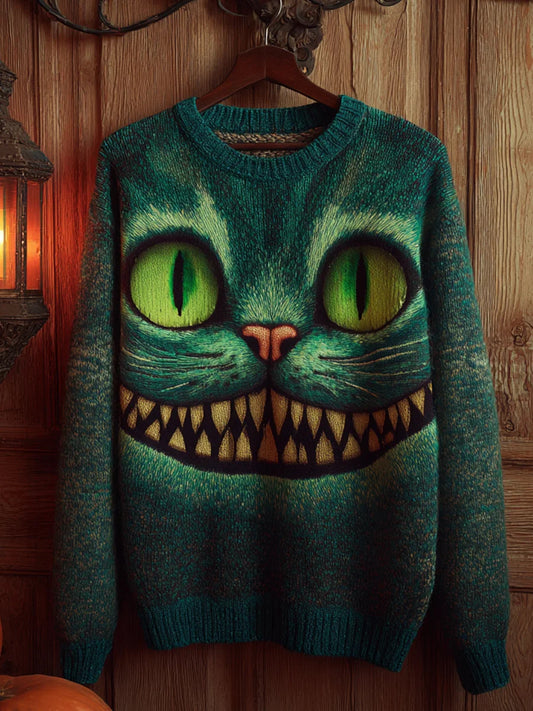 Vintage Abstract Animal Print Casual Sweater