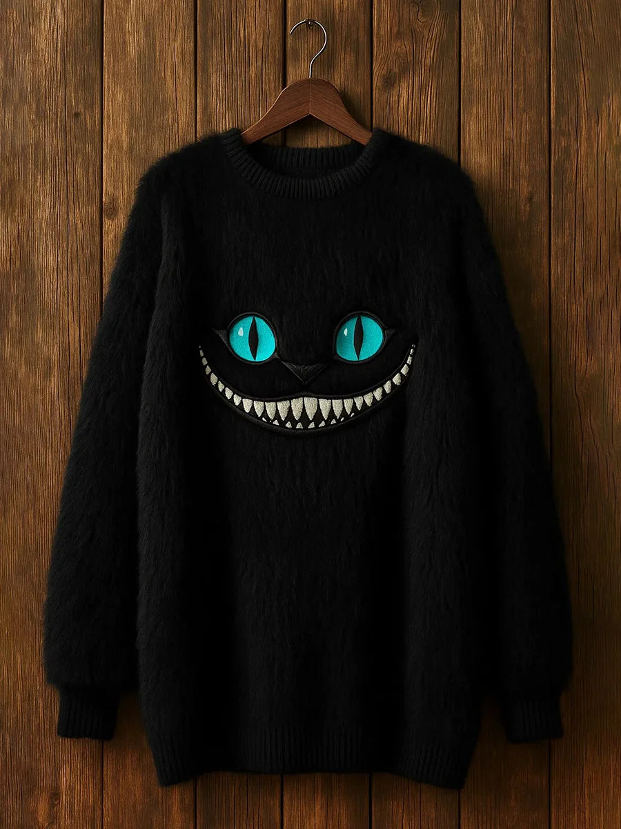 Vintage Abstract Animal Print Casual Sweater