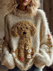 Women’s Cute Dog Art Sweatshirt As picture / S