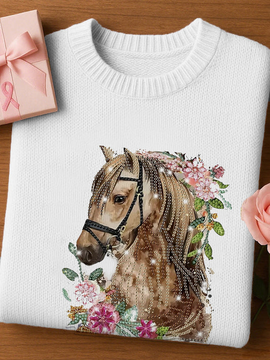 Women's Artistic Animal Print Comfortable Knit Short Sleeve Top
