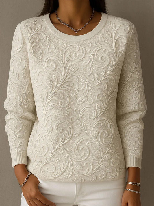 Women's Vintage Floral Print Comfortable Casual Sweater