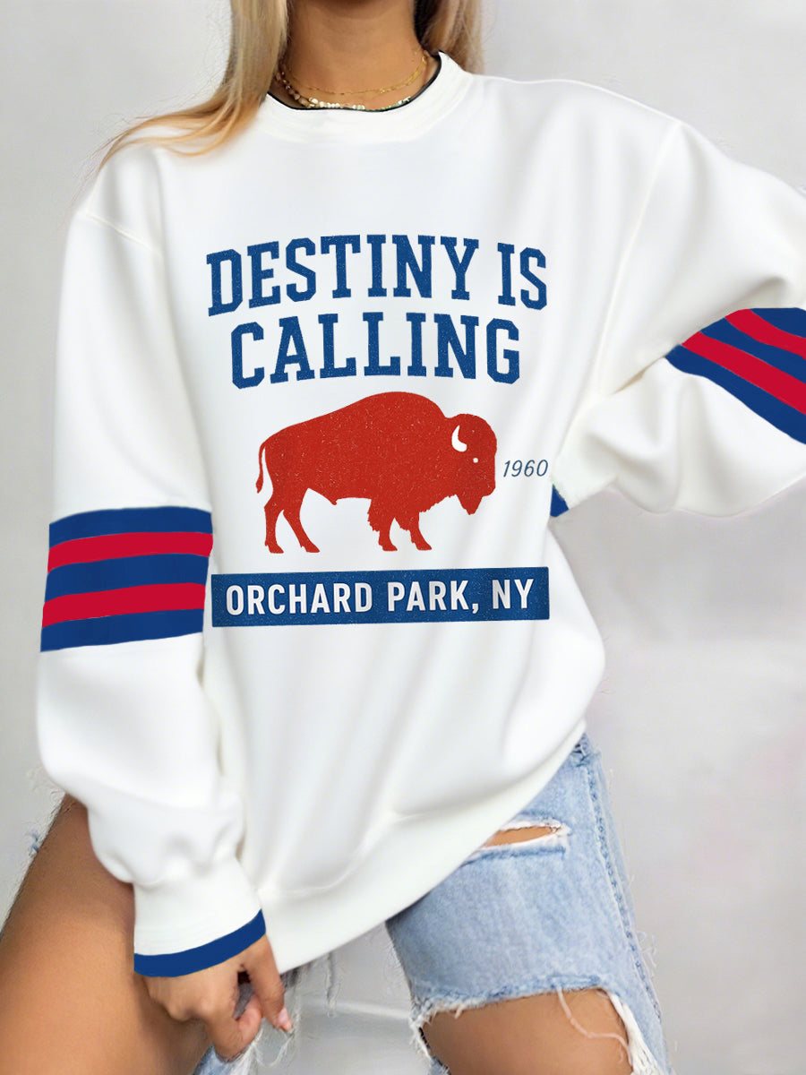 Women's Destiny Is Calling Football Fans Lovers Gameday Casual Sweatshirt