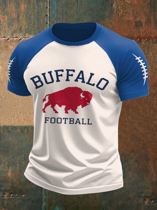 Men'sBuffalo Football Lover Printed T-shirt