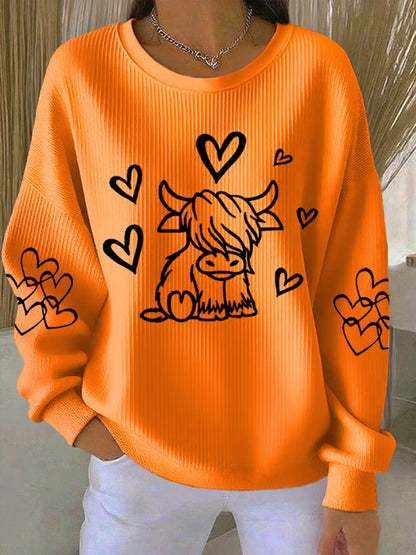 Women's West Highland Cow Print Long Sleeve Top