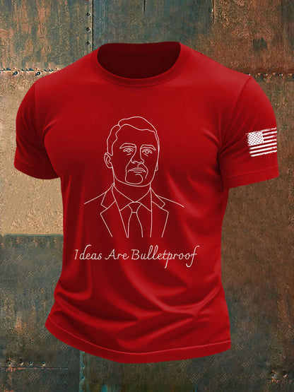 Men's Ideas Are Bulletproof Printed Casual T-shirt