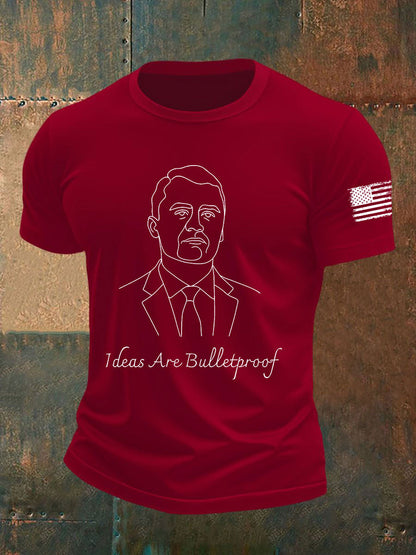Men's Ideas Are Bulletproof Printed Casual T-shirt