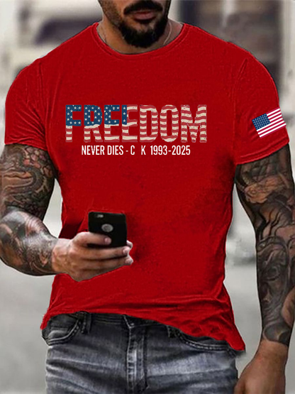 Men's Freedom Printed imitation cotton short-sleeved T-shirt