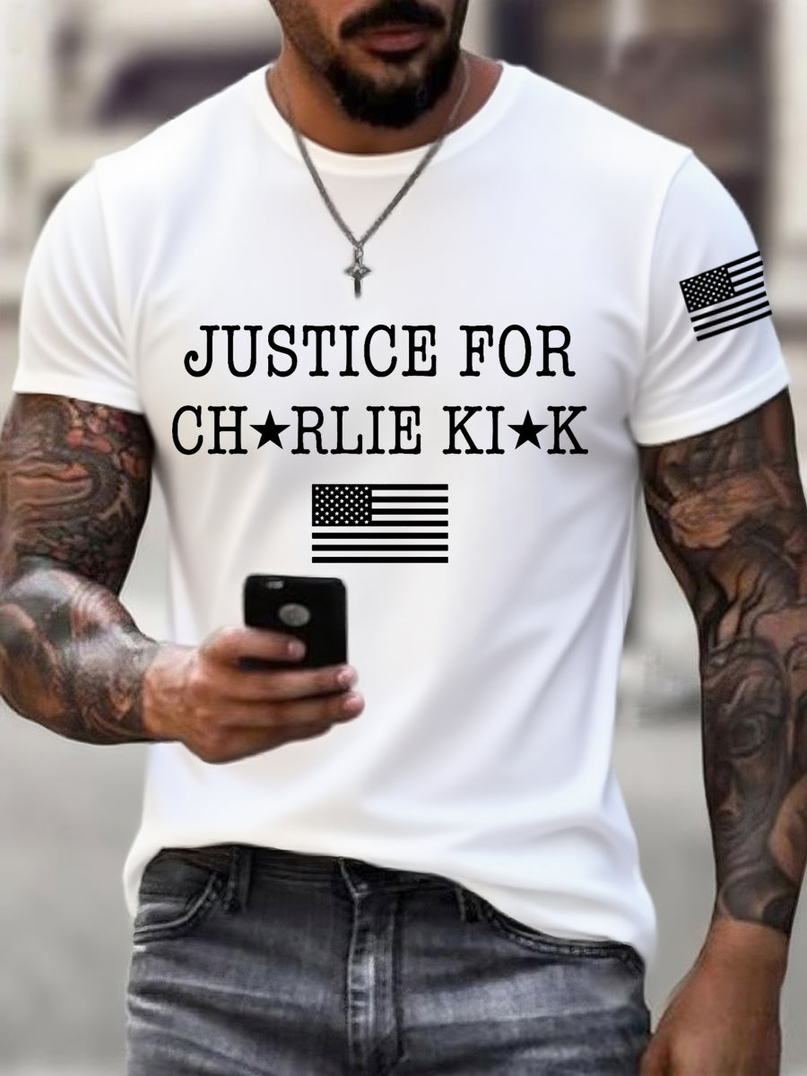 Men's Justice for Charlie Kirk R.I.P Charlie Kirk Tee