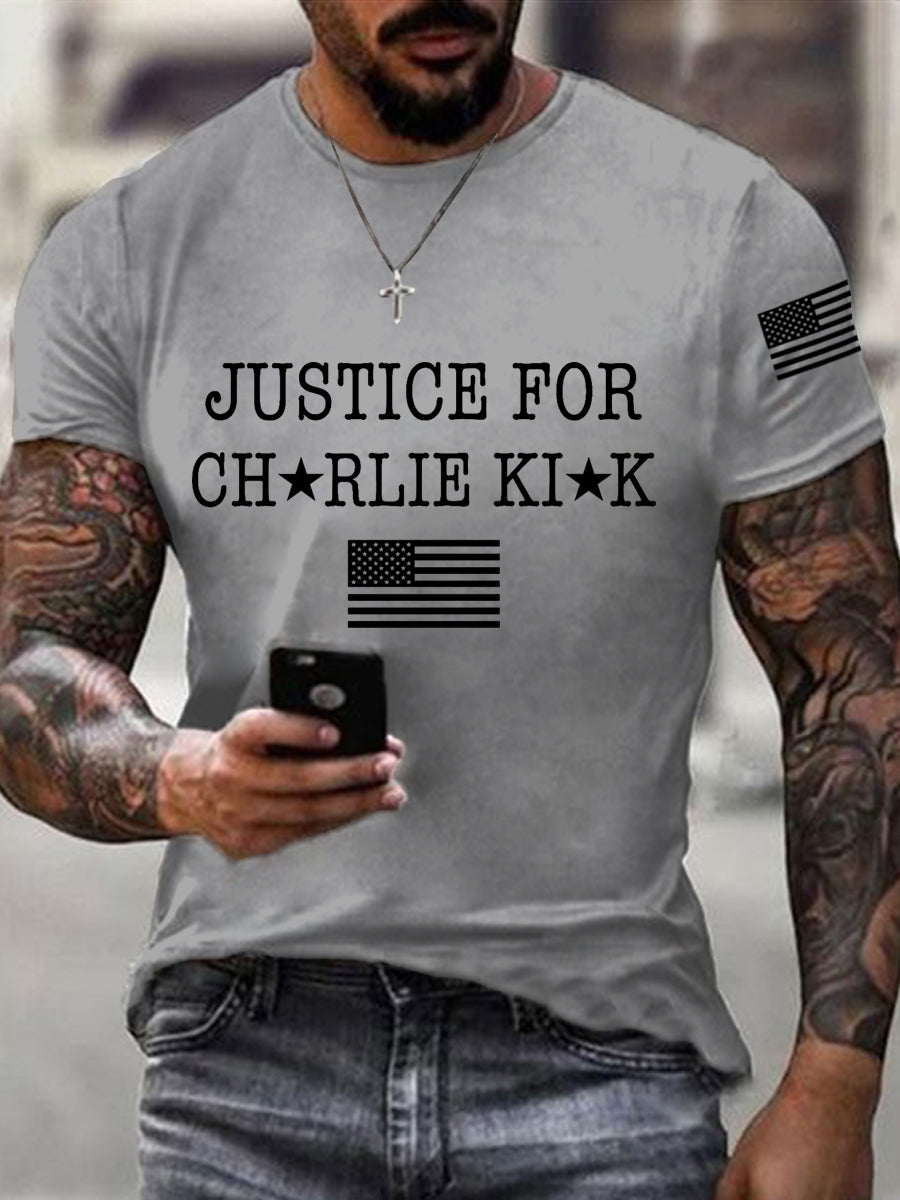 Men's Justice for Charlie Kirk R.I.P Charlie Kirk Tee
