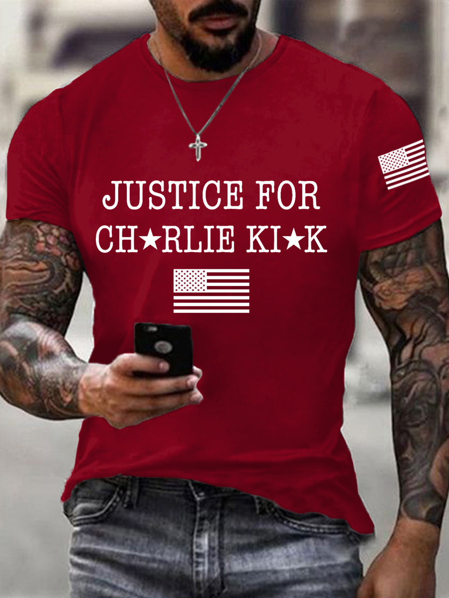 Men's Justice for Charlie Kirk R.I.P Charlie Kirk Tee