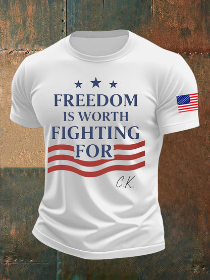 Men's Freedom Is Worth Fighting For Printed T-shirt