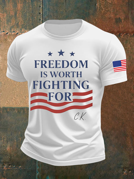 Men's Freedom Is Worth Fighting For Printed T-shirt