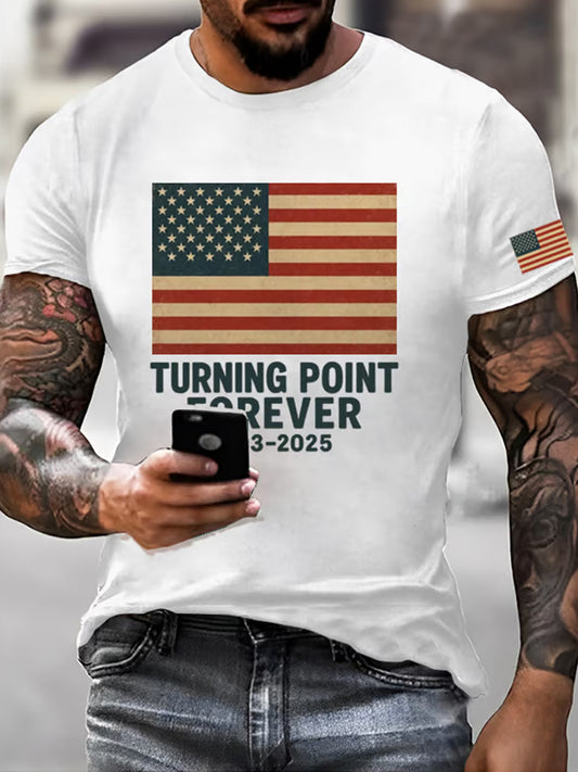 Men's Charlie Kirk Turning Point USA Trump Commemorative T-Shirt