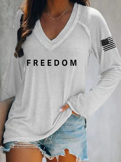 Women's Freedom Is Not Free R.I.P Charlie Kirk  V-Neck T-Shirt